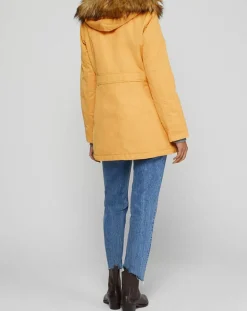 Femme Marc O'Polo Parka Thermor à capuche fausse fourrure jaune