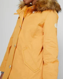 Femme Marc O'Polo Parka Thermor à capuche fausse fourrure jaune