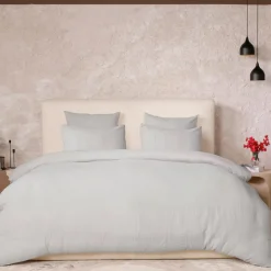 Discount Ateliers du Linge Parure de Couette 3 pcs 100% Gaze de Coton Lavé gris glacier