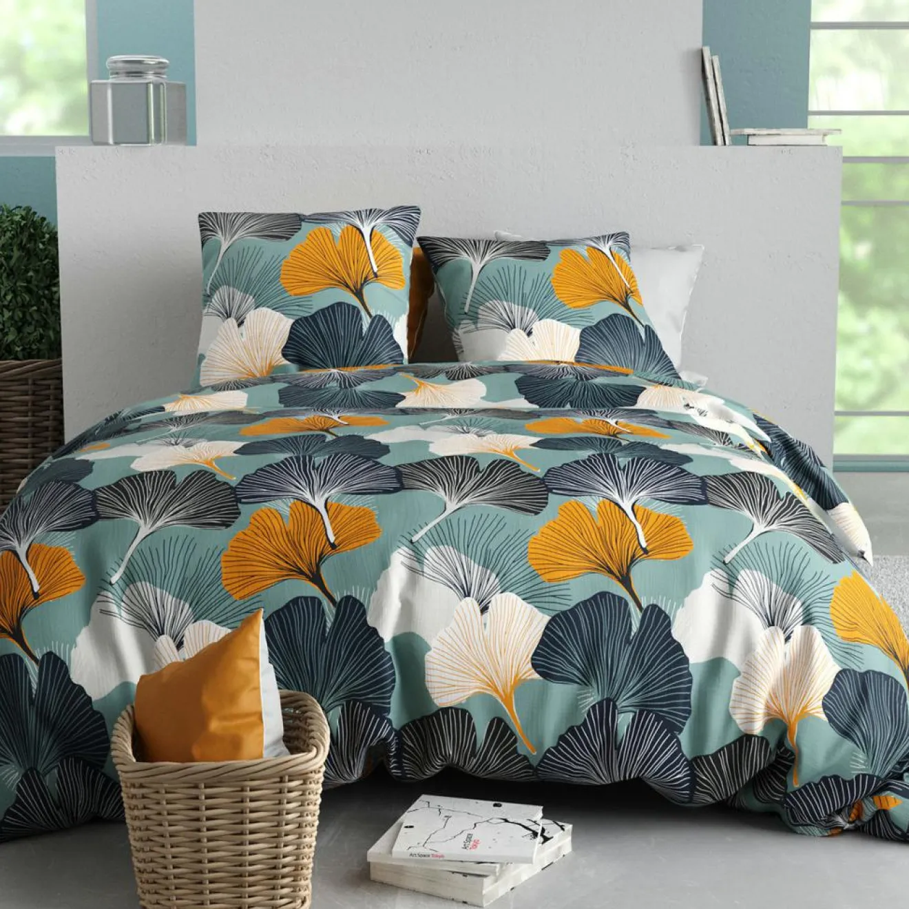 Atelier du Coton Parure de Couette 3pcs Gink 100% Coton 57fils gink