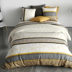 Atelier du Coton Parure de housse de couette Carioca beige