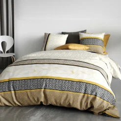 Atelier du Coton Parure de housse de couette Carioca beige