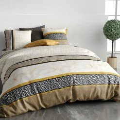 Atelier du Coton Parure de housse de couette Carioca beige