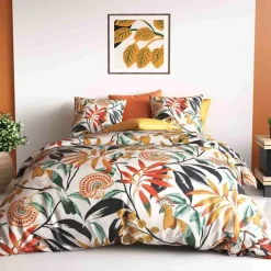 New Atelier du Coton Parure de housse de couette Ninon orange