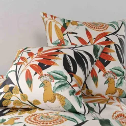 New Atelier du Coton Parure de housse de couette Ninon orange