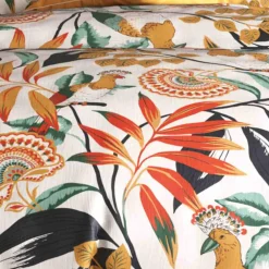 New Atelier du Coton Parure de housse de couette Ninon orange