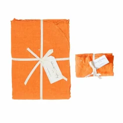 New Bed and Philosophy Parure de lit en lin lavé 1 place terracotta 140x200 cm