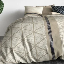 Best Atelier du Coton Parure housse de couette réversible Nairobi bleu/beige