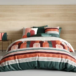 My Home Collection Parure housse de couette Galio rouge