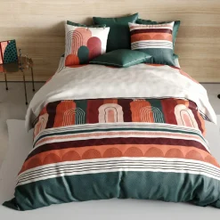 My Home Collection Parure housse de couette Galio rouge