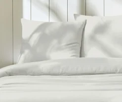 Home Collection Parure housse de couette 100% Gaze de Coton Ivoire