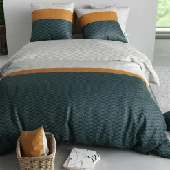 Atelier du Coton Parure Housse de Couette 3pcs 100% Coton 57fils orus