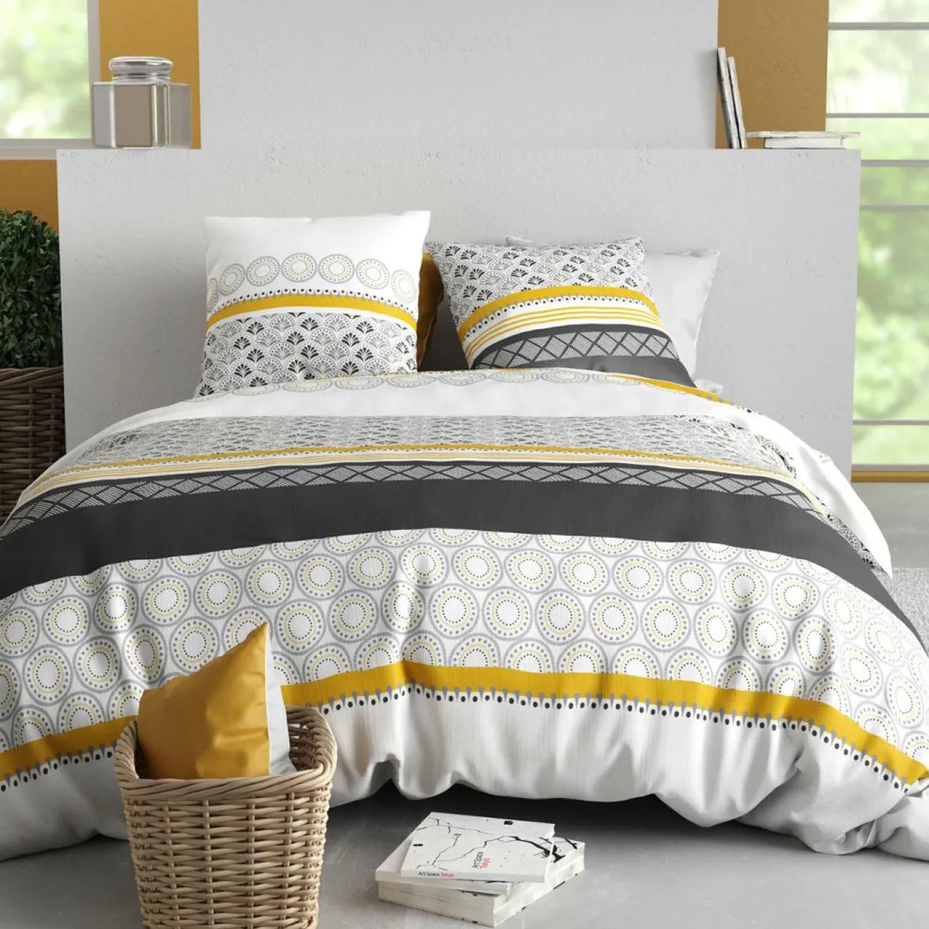 Atelier du Coton Parure Housse de Couette 3pcs 100% Coton 57fils spira