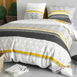 Atelier du Coton Parure Housse de Couette 3pcs 100% Coton 57fils spira