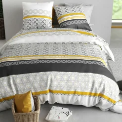 Atelier du Coton Parure Housse de Couette 3pcs 100% Coton 57fils spira