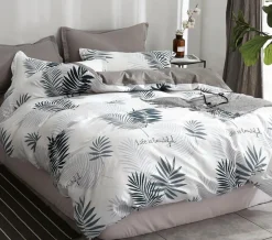 Discount Home Collection Parure housse de couette en Coton blanche