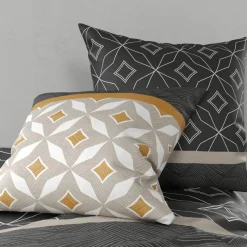 Atelier du Coton Parure housse de couette Ota grise