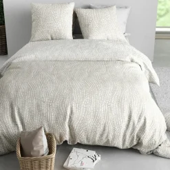 Home Collection Parure Housse de Couette beige