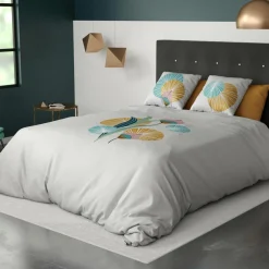 Outlet My Home Collection Parure housse de couette Gana blanche