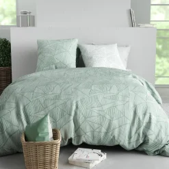 Atelier du Coton Parure Housse de Couette verte