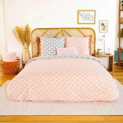 Outlet Home Collection Parure Housse de Couette blanc/rose