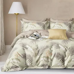 Hot Home Collection Parure housse de couette en Coton beige