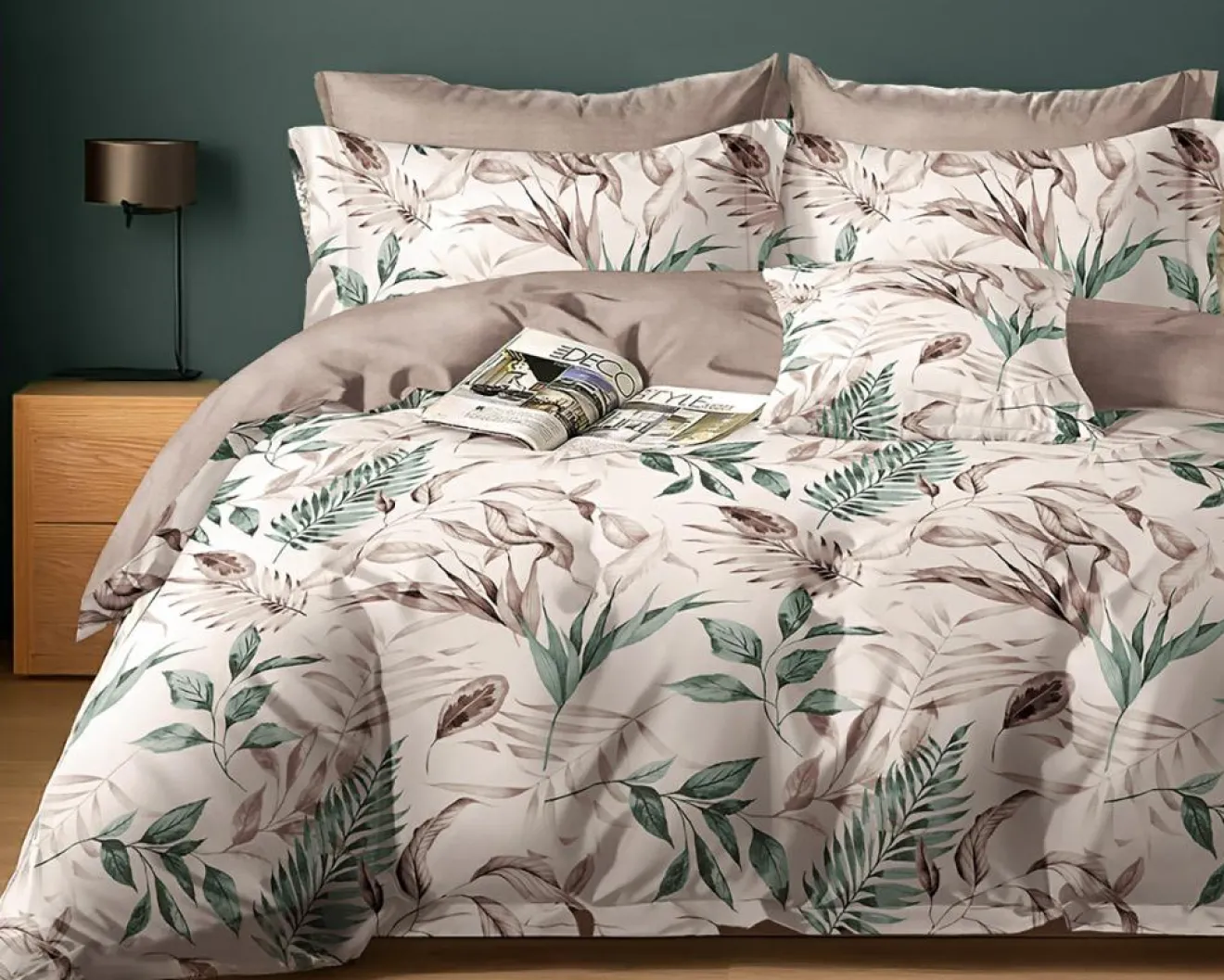 Home Collection Parure housse de couette en Coton rose