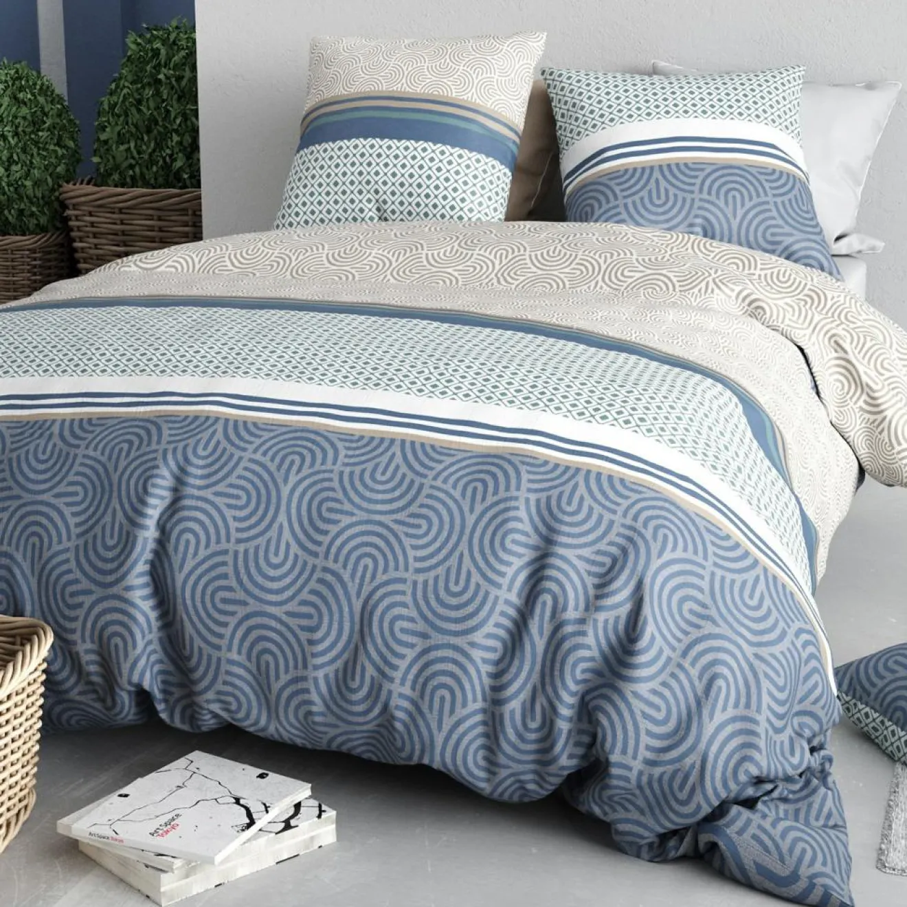 Baton Rouge Parure Housse de Couette Canopee multicolore