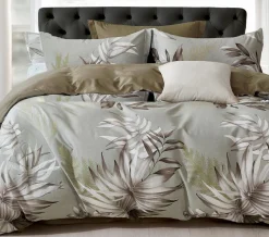 Sale Home Collection Parure housse de couette 100% Percale de Coton verte