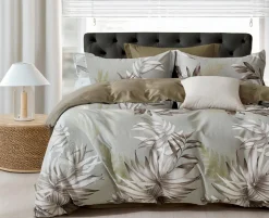 Sale Home Collection Parure housse de couette 100% Percale de Coton verte