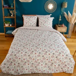 Home Collection Parure housse de couette Denia blanche - 240x220 cm