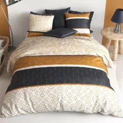 My Home Collection Parure housse de couette Felora jaune