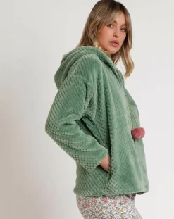 Femme Admas Peignoir Art is Life Mod B vert feuille