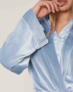 Femme Admas Classic Peignoir Satin Dots bleu