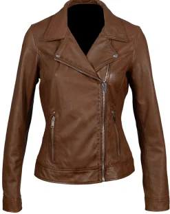 Femme Chyston Perfecto en Cuir Afida cognac