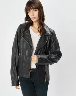 Femme Chyston Perfecto en Cuir Afida noir