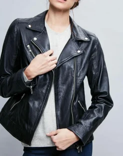 Femme Chyston Perfecto en Cuir Alexine noir