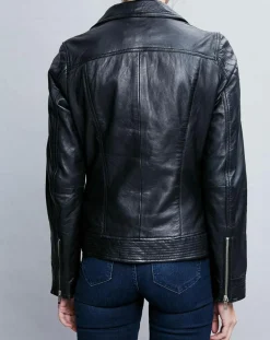 Femme Chyston Perfecto en Cuir Alexine noir