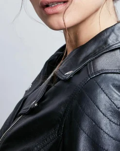 Femme Chyston Perfecto en Cuir Alexine noir