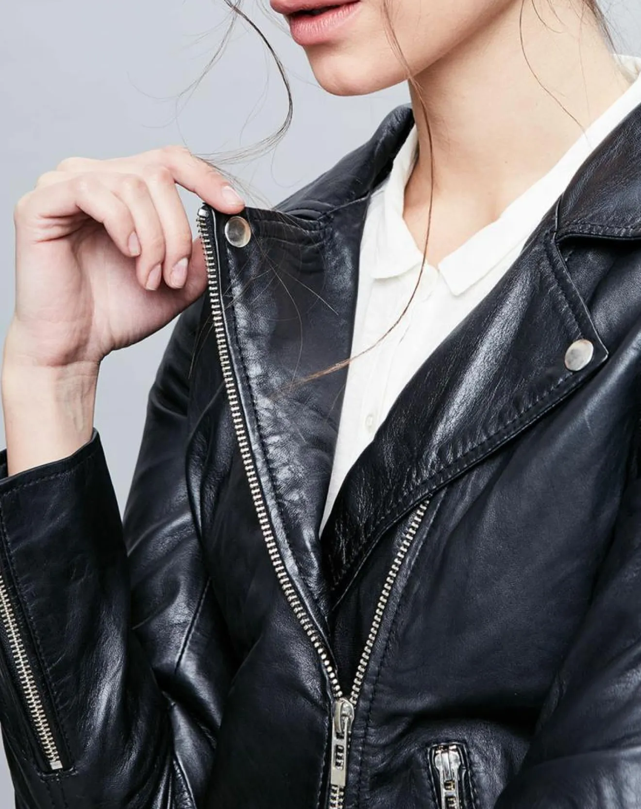 Femme Chyston Perfecto en Cuir Deborah noir