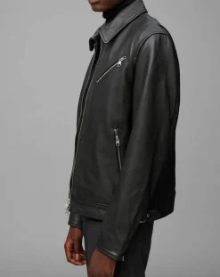 Homme Marc O'Polo Perfecto en Cuir Grainé noir