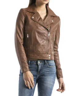 Blue Wellford Perfecto en Cuir Loire cognac