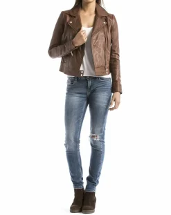 Blue Wellford Perfecto en Cuir Loire cognac