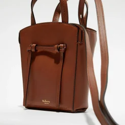 Outlet Mulberry Petit sac à main en Cuir Mini Clovelly chêne brillant - 16x18x7 cm