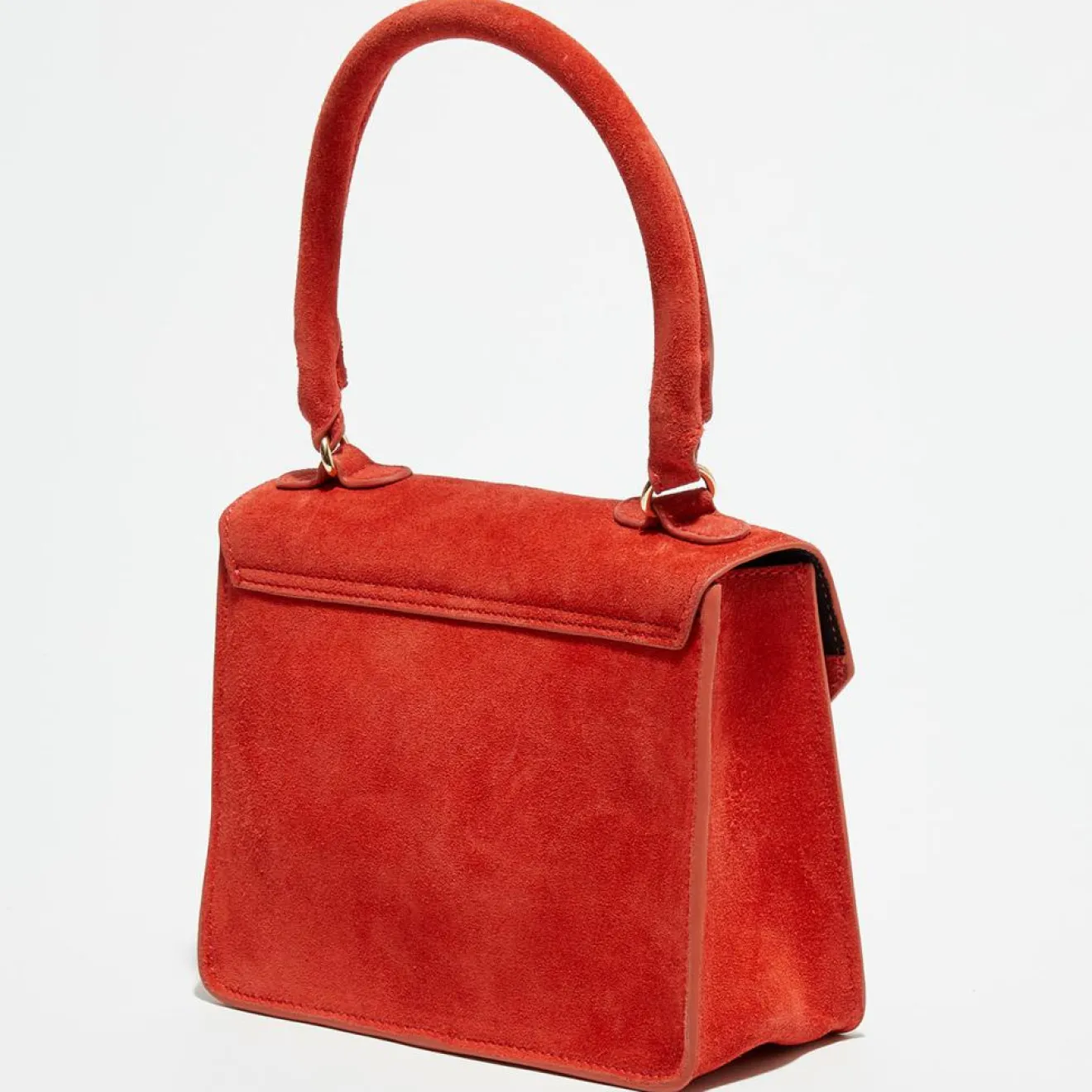 Best Apologie Studio Petit Sac à main en Velours de Cuir Juline pomocoro - 15x20x8 cm