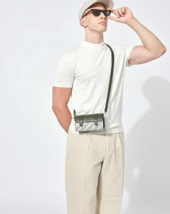 Femme Maison Faret Petit Sac Cyclo en Toile enduite & Cuir multicolore - 10x17x4.5 cm