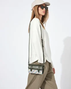 Femme Maison Faret Petit Sac Cyclo en Toile enduite & Cuir multicolore - 10x17x4.5 cm