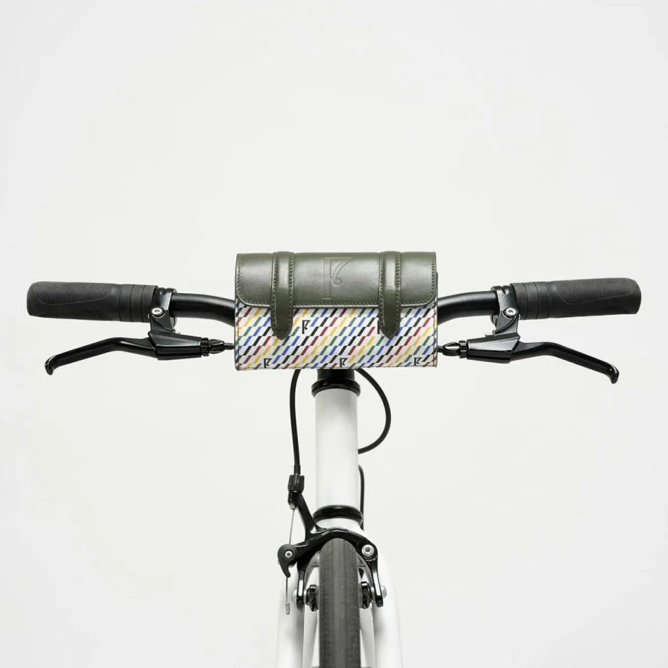 Femme Maison Faret Petit Sac Cyclo en Toile enduite & Cuir multicolore - 10x17x4.5 cm