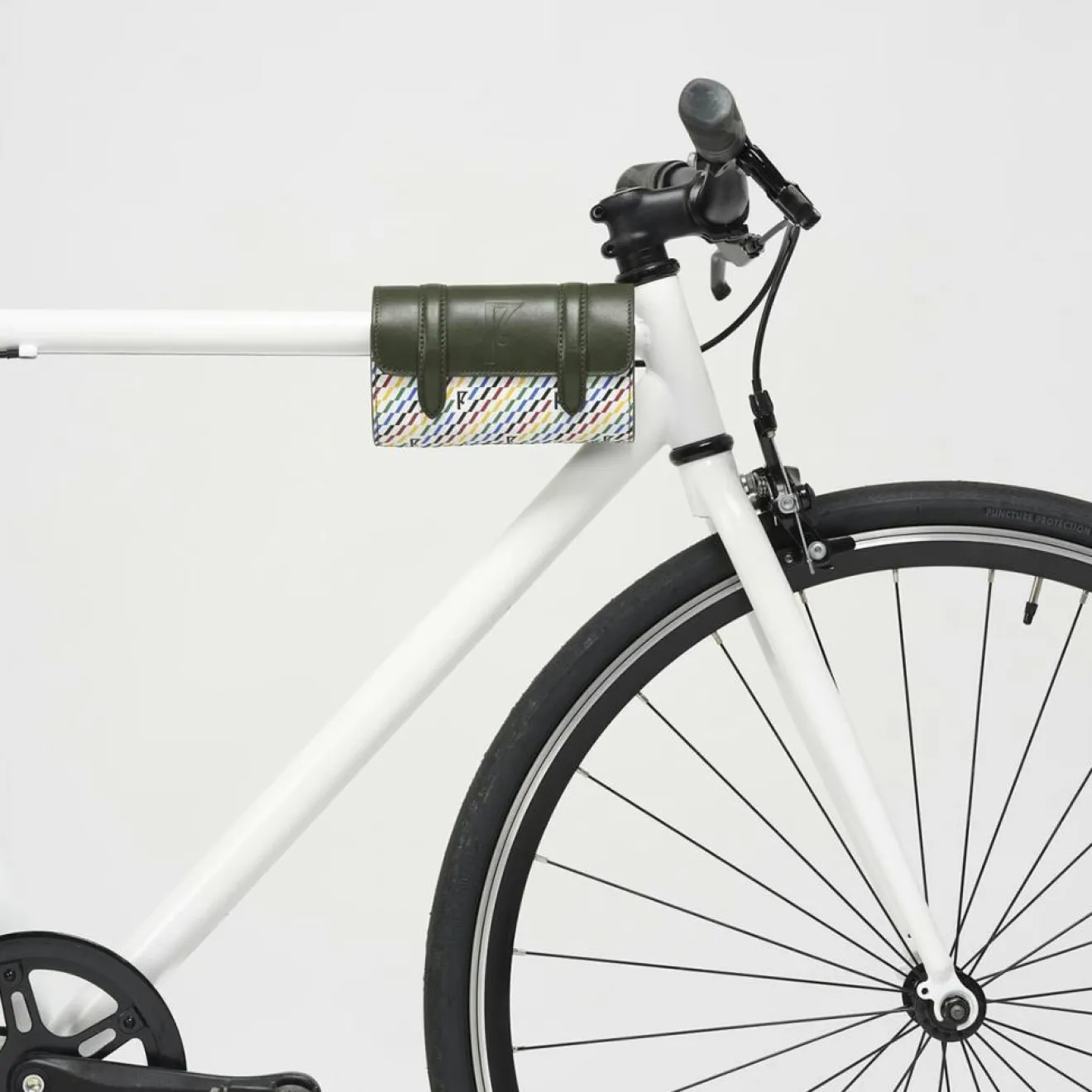 Femme Maison Faret Petit Sac Cyclo en Toile enduite & Cuir multicolore - 10x17x4.5 cm