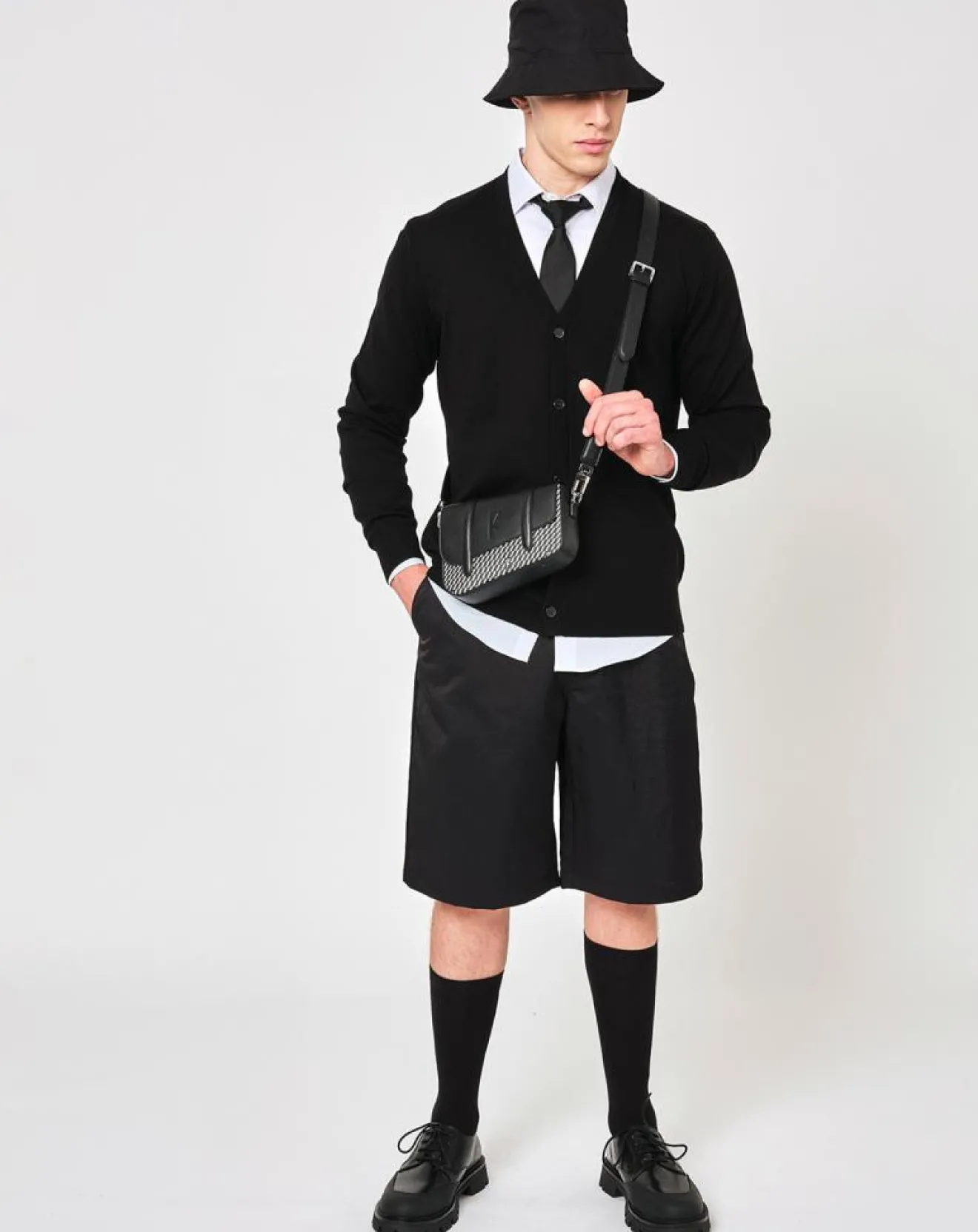 Femme Maison Faret Petit Sac en Toile enduite & Cuir Bordeaux noir/blanc - 14x19x4.5 cm